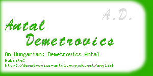 antal demetrovics business card